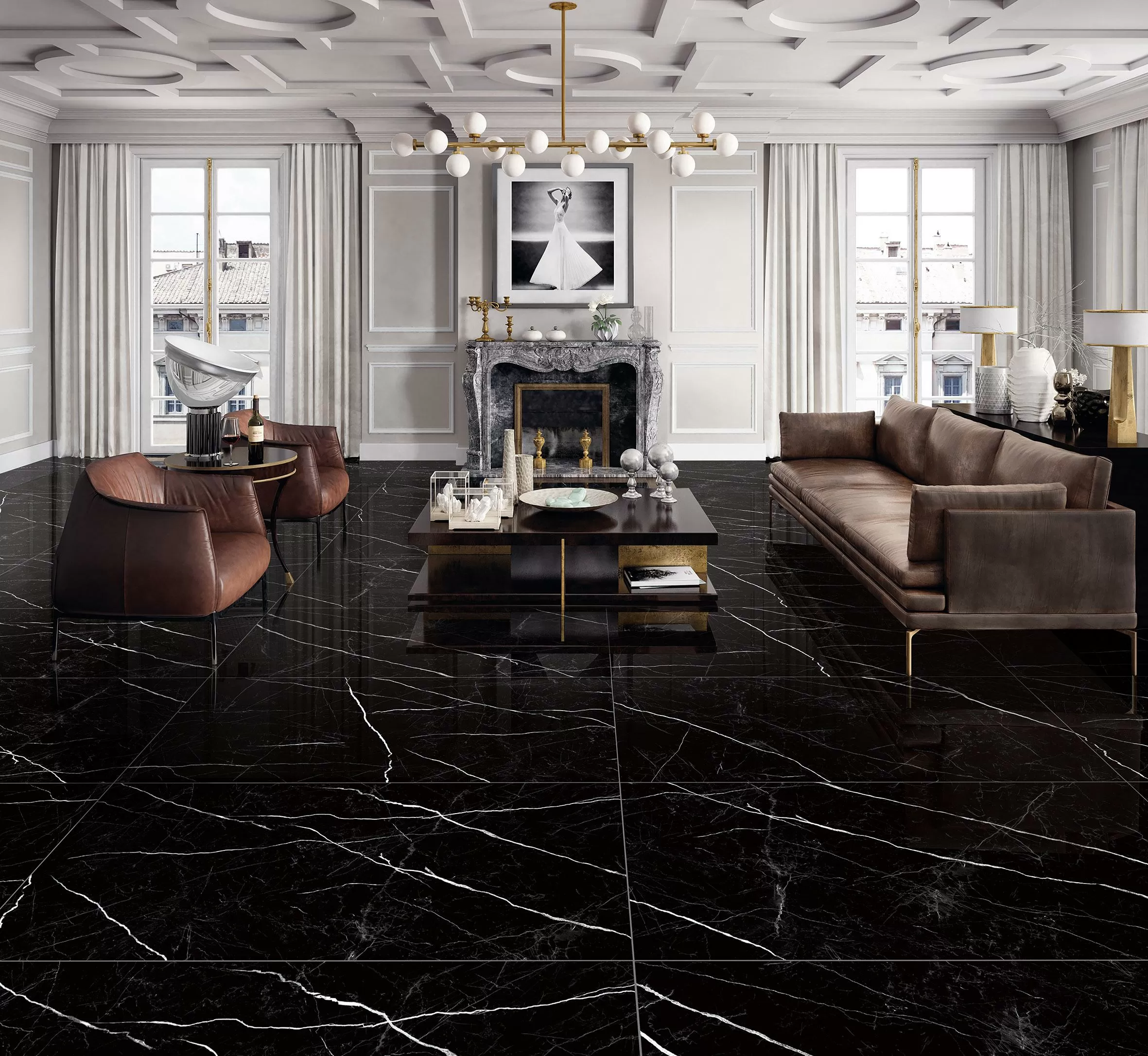 Керамогранит Nero Marquina Laparet