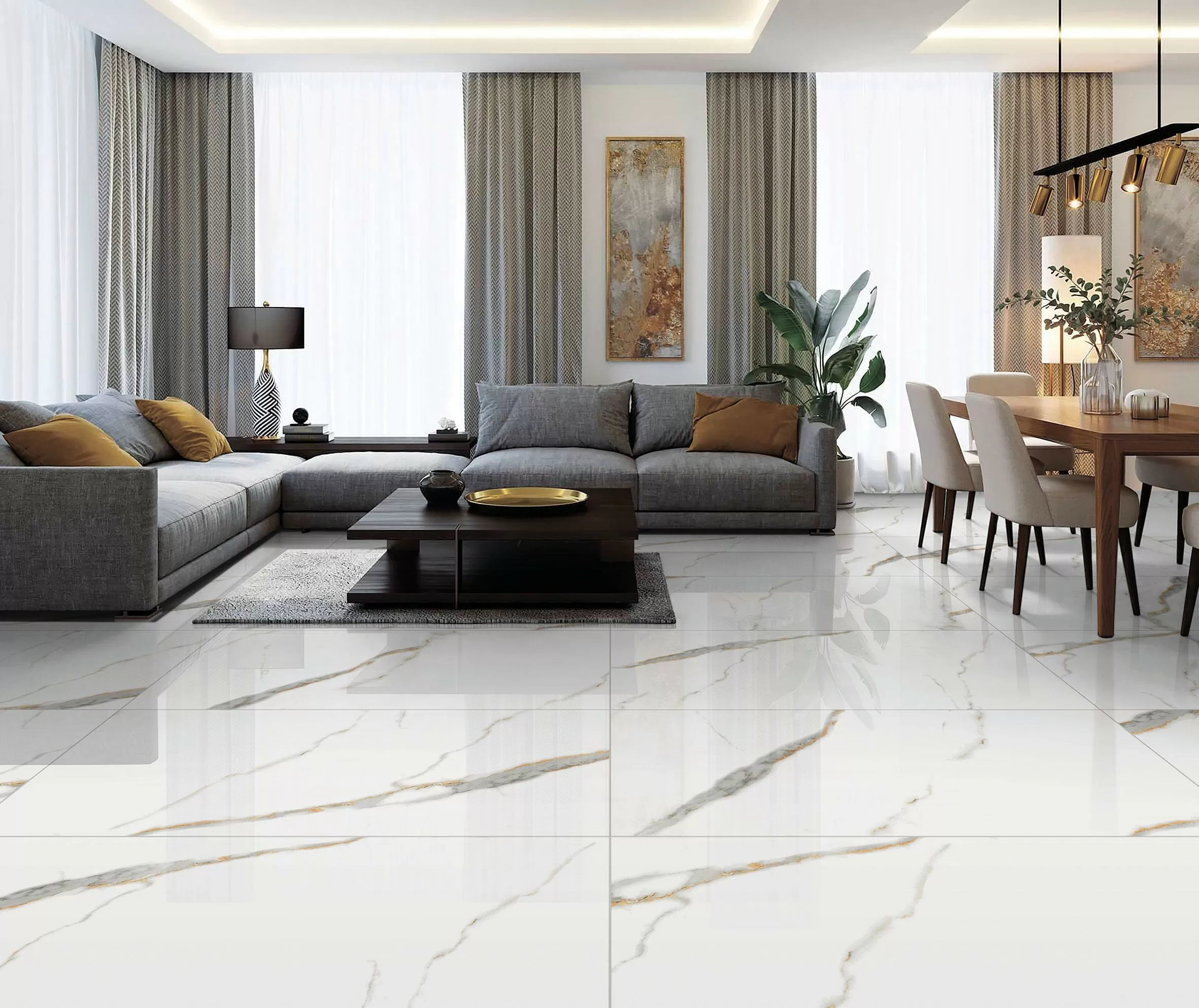 Керамогранит Golden White Statuario Laparet